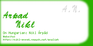 arpad nikl business card